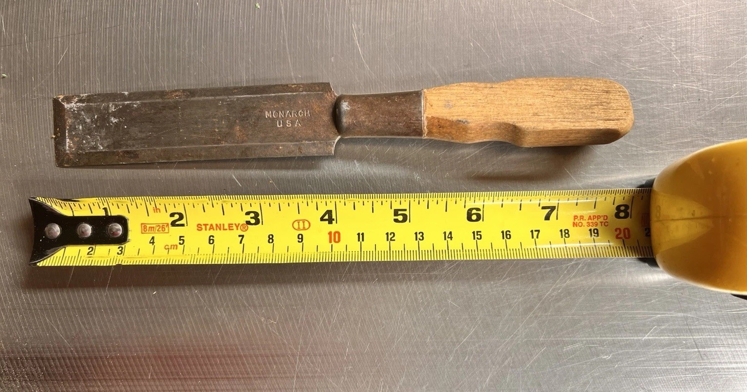 Vintage Monarch 1” Bevel Edge Chisel WOOD HANDLE Made in USA