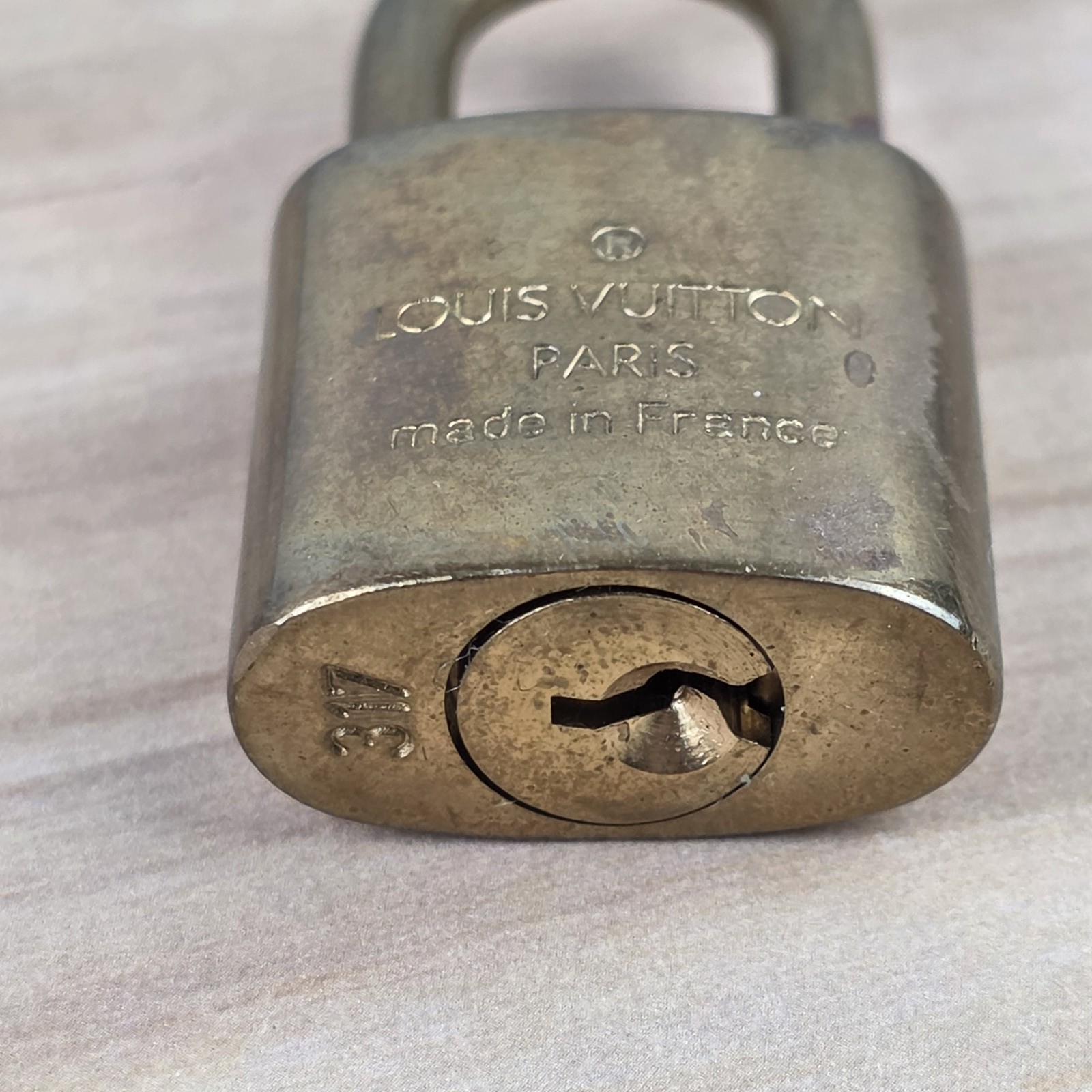 Authentic Louis Vuitton Padlock & 2 Keys Set #317 Made in France Luggage Lock