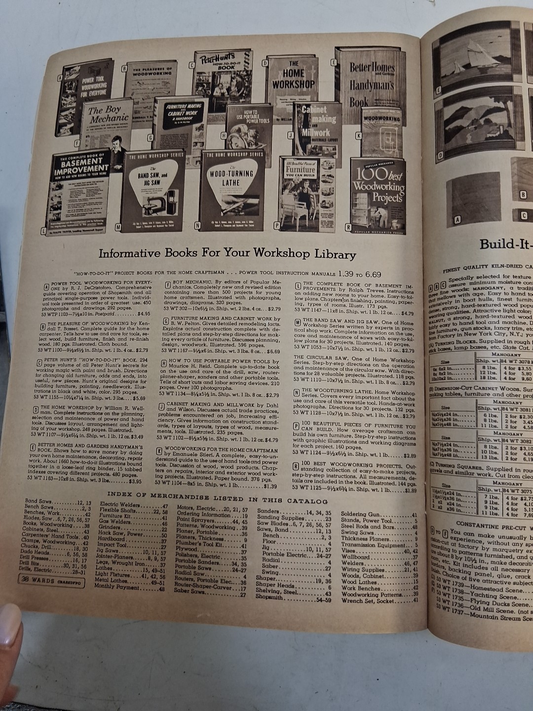 1954-55 Montgomery Ward Powr-Kraft Power Tool Catalogs & 1956-57 MONTGOMERY WARD