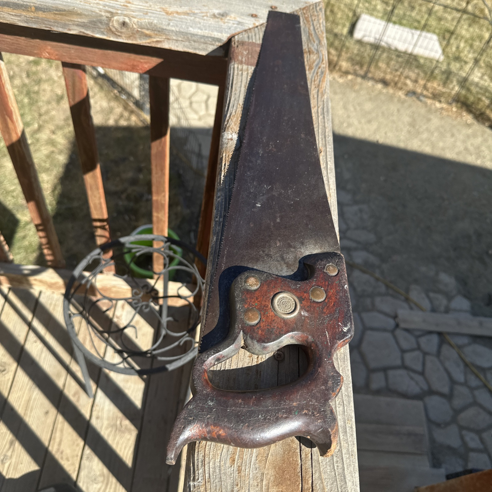 Antique 1896-1917 Henry Disston & Sons Philada London Spring 24″ Saw 7 TPI