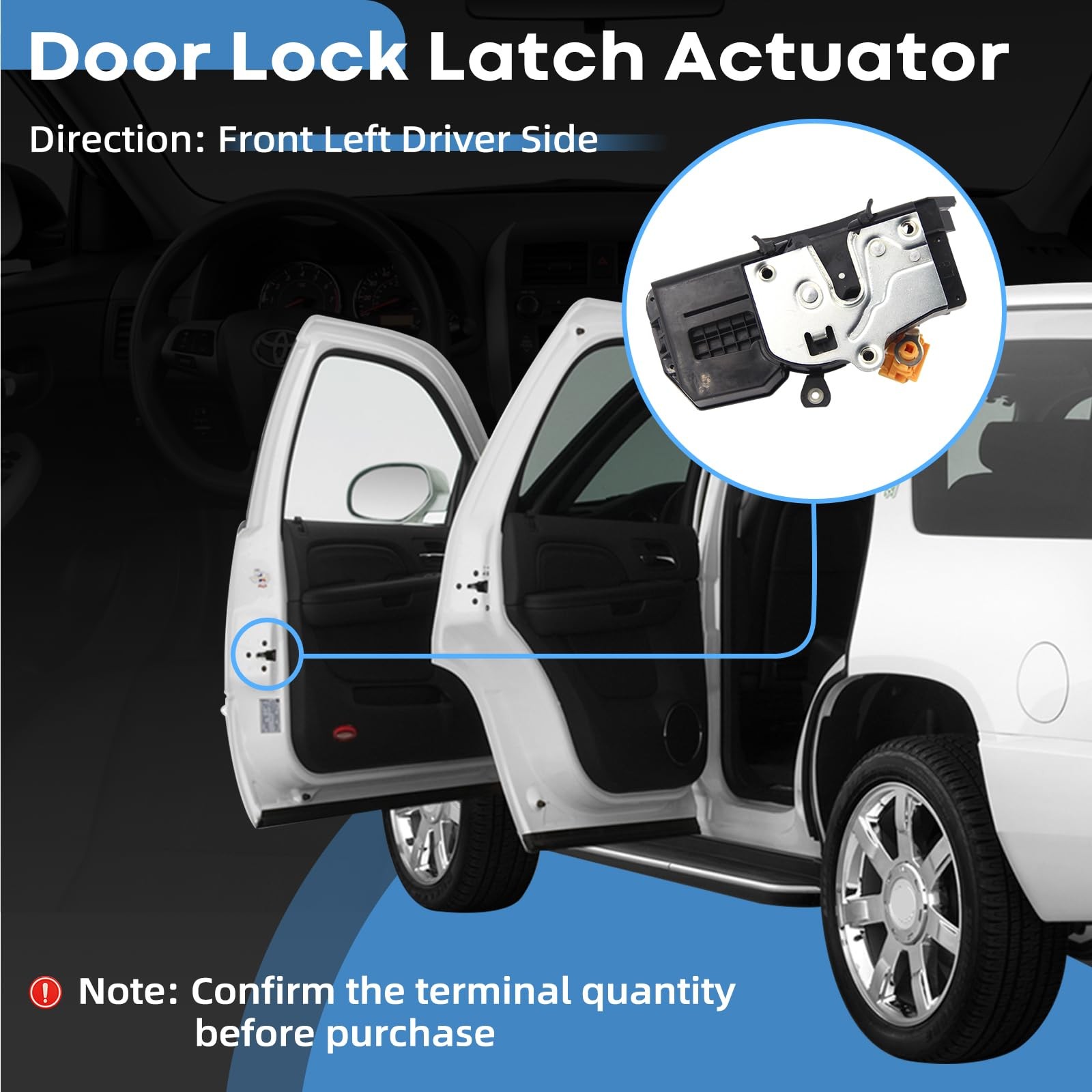 Door Lock Actuator Front Left Driver Side Compatible with 2007-2009