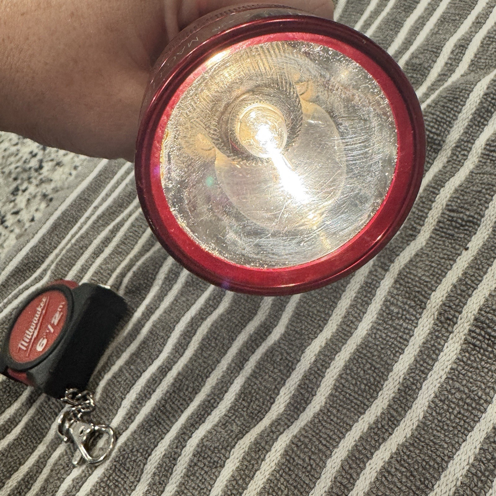 MAG-LITE MagLite Flashlight 10″ Red D Cell USA Made Tested Working Heavy Duty