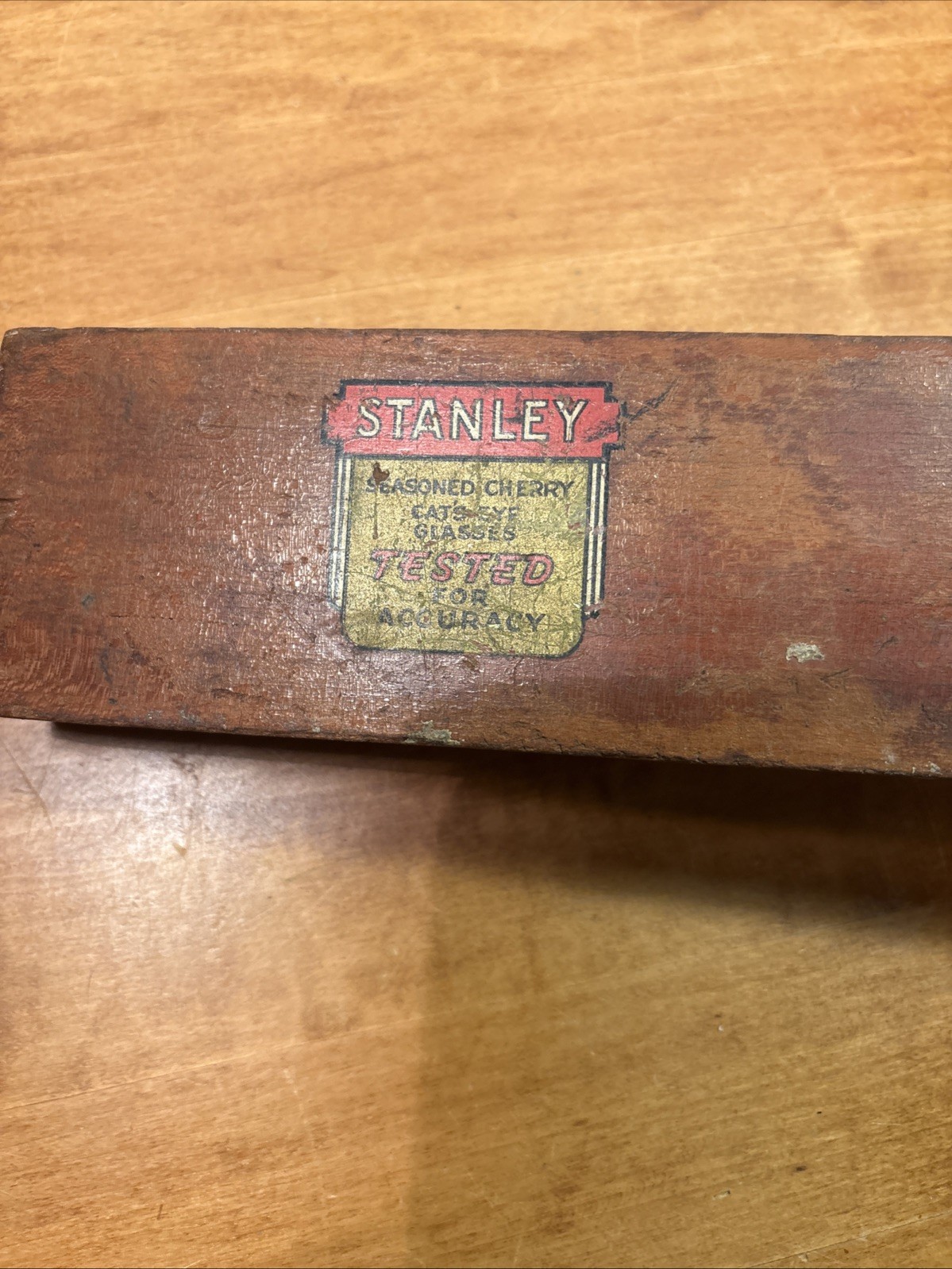 Vintage Stanley 24”Sweetheart No. 0 Cherry Wood Level- Nickel -Rare Logo