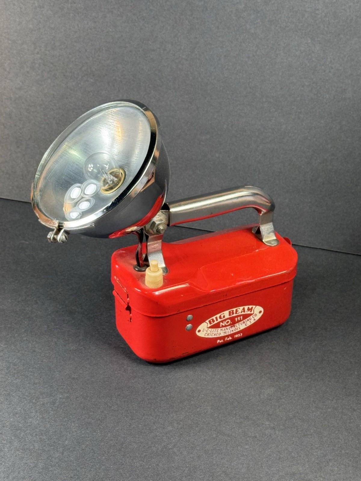 Vintage Big Beam No. 111 Flashlight Red Lantern Untested