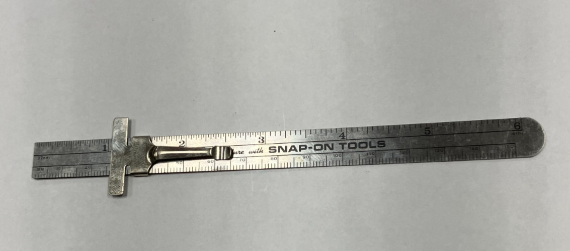Snap-On Ruler Tool 6″/ 64 Metric Stainless Steel With Pocket Clip USA