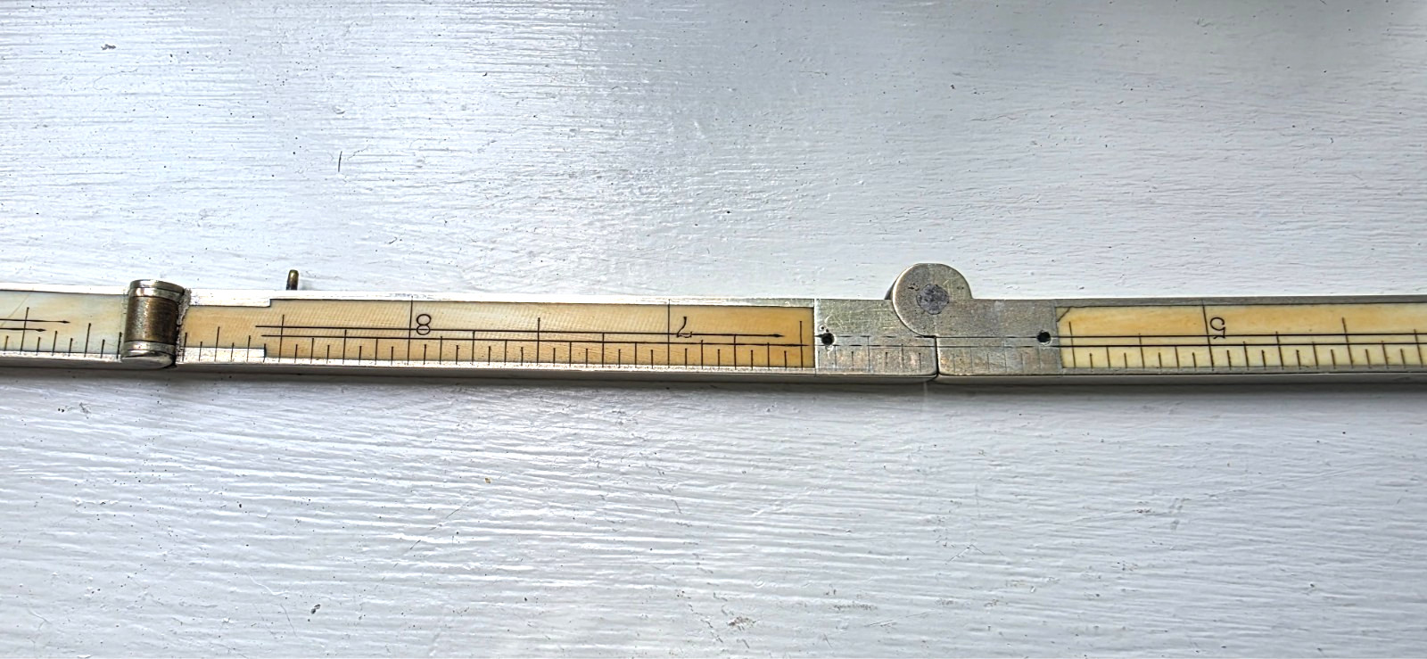 Antique Stanley No. 40 Fully Bound German Silver 12″ 4-Fold Caliper Rule