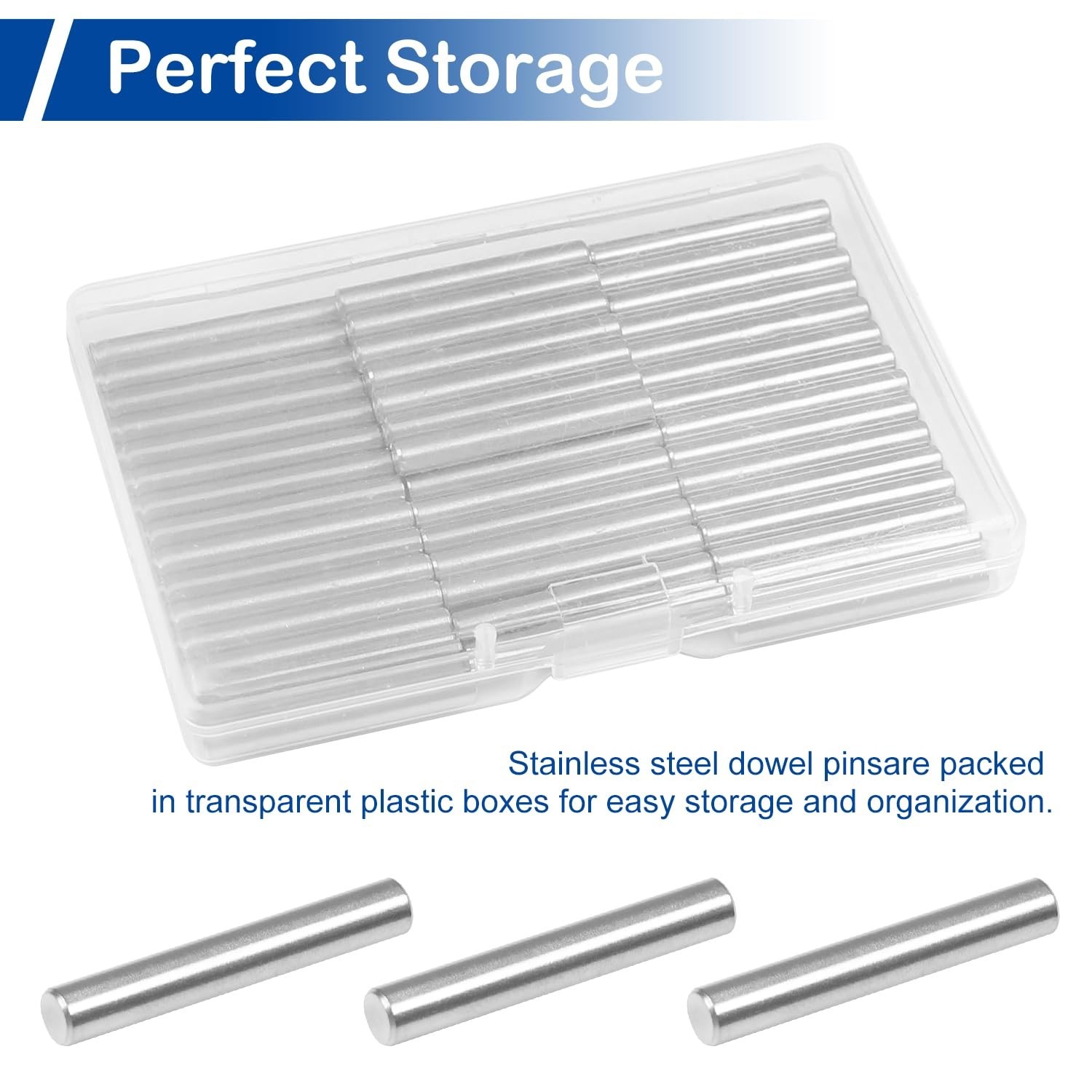 30Pcs M6 x 40mm Stainless Steel Dowel Pins (Approx 1/4″ x 1-9/16″) | 304 Rust…