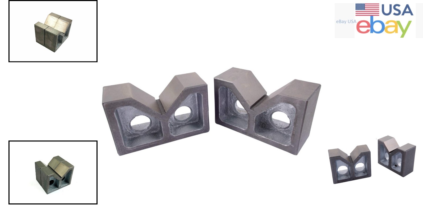 Versatile Cast Iron V Block Set, 3×1-3/4×2-3/8 Inches for Layout and Inspection