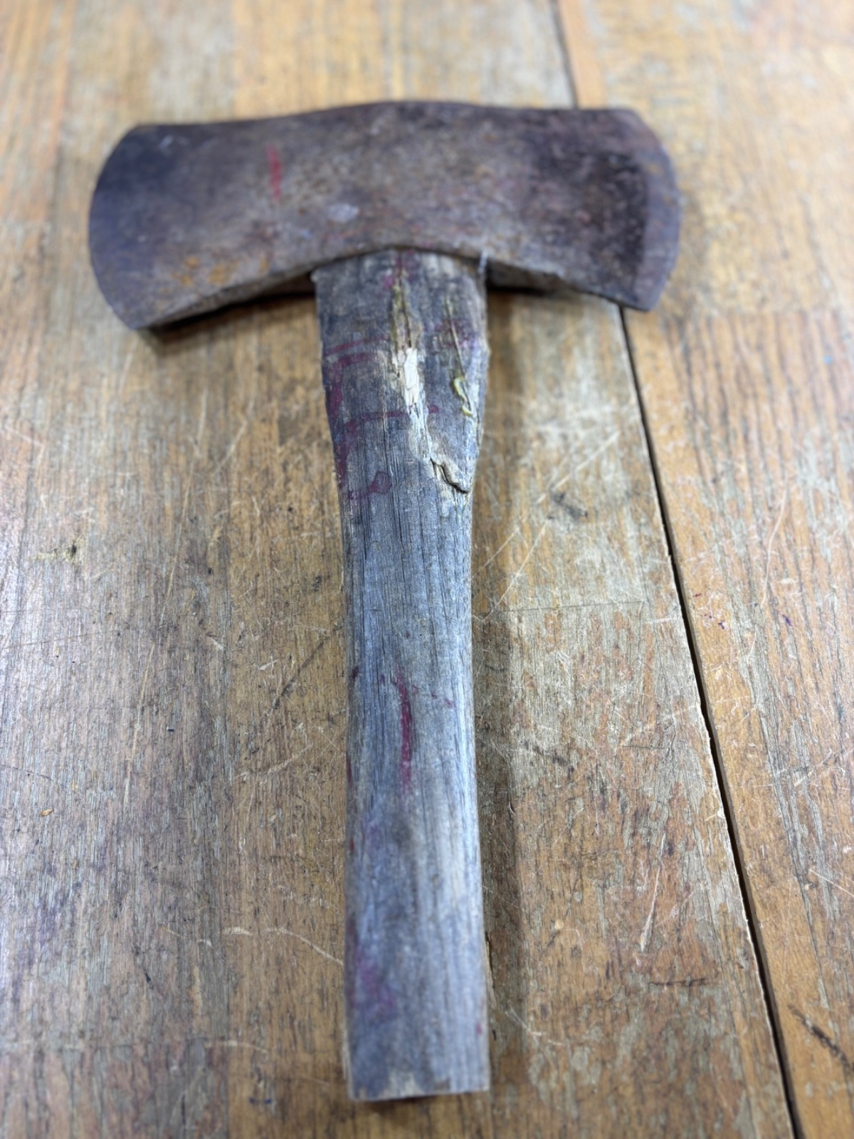 DOUBLE BIT AXE HEAD MARKED HAND MADE HANDMADE Blacksmith Forged indent