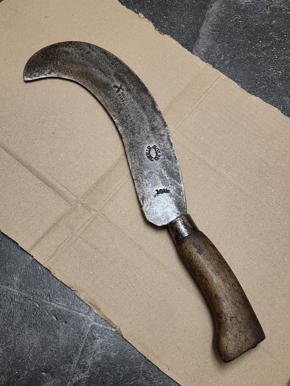 Vintage W Gilpin Wedges Mills Solid Steel 10 1/2 Billhook For Refurbishment