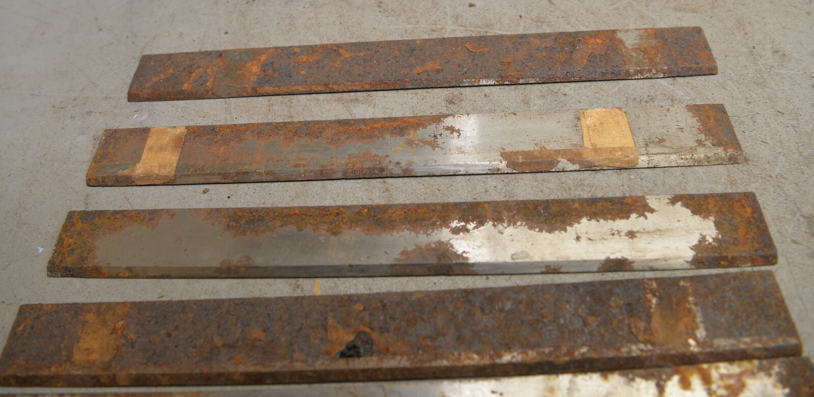 7 vintage 12″ planer jointer blades Delta Rockwell craftsman wood tool lot P2