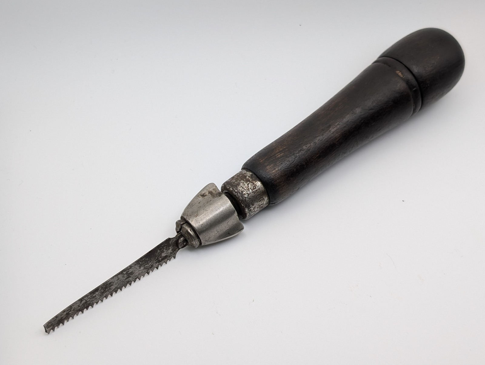 Antique Bridgeport HDWE Multi Tool Wood Handle Saw Screwdriver USA