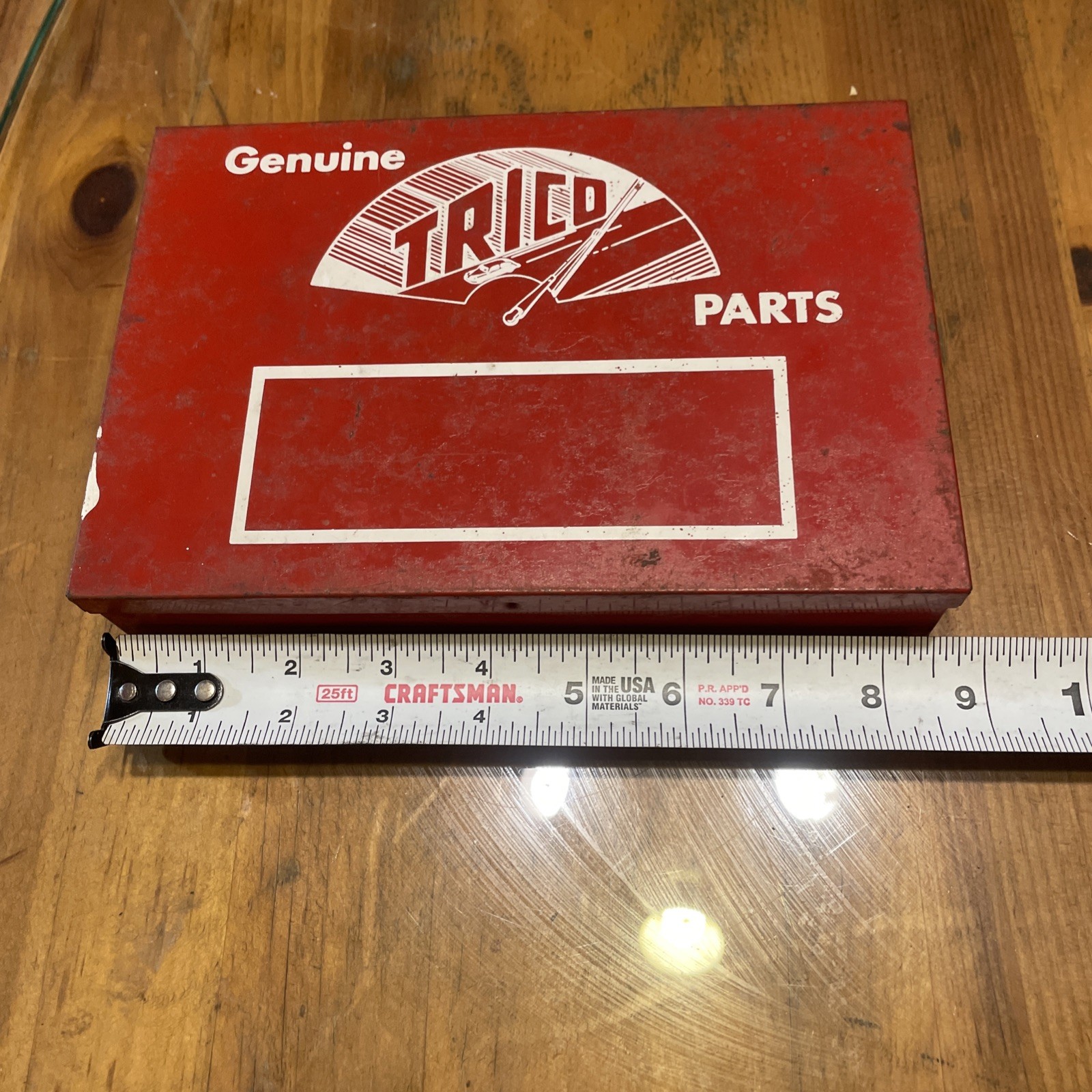 Vtg TRICO Genuine Parts Metal Box Auto Advertising Storage Compartments Organize