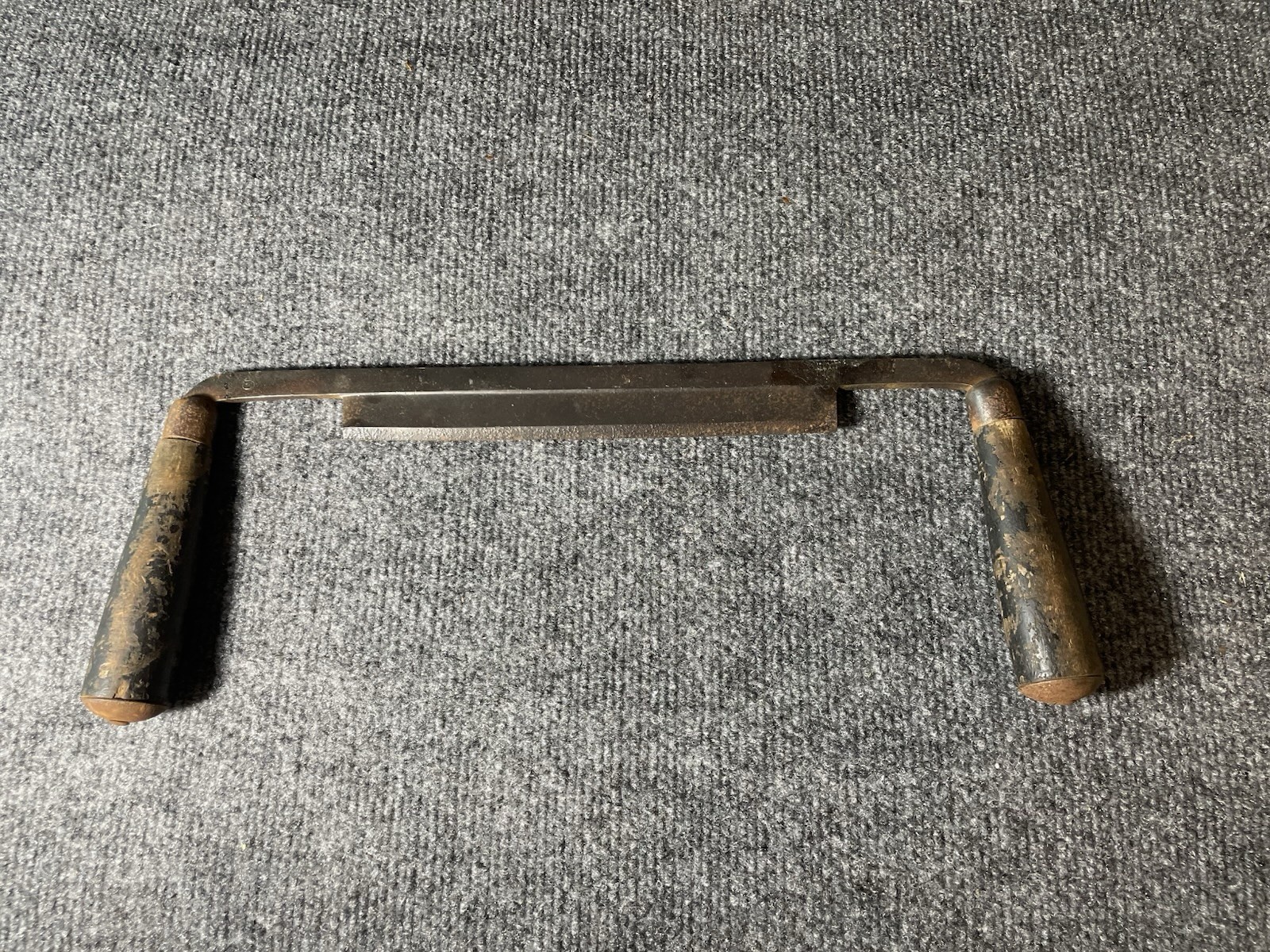VTG FULTON 8″ Blade Draw knife Drawknife Wood Handles, Patina On Metal & Wood