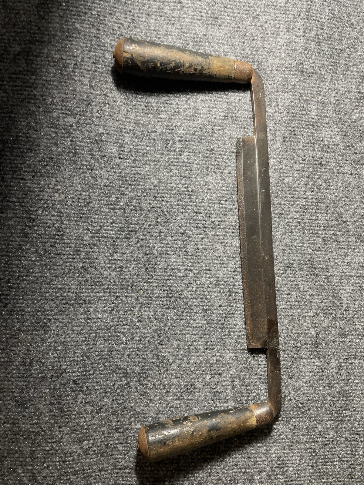VTG FULTON 8″ Blade Draw knife Drawknife Wood Handles, Patina On Metal & Wood