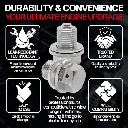 – Made In USA – M14x1.5MM Magnetic Engine Oil M14-1.5 Magnetic Drain Plug