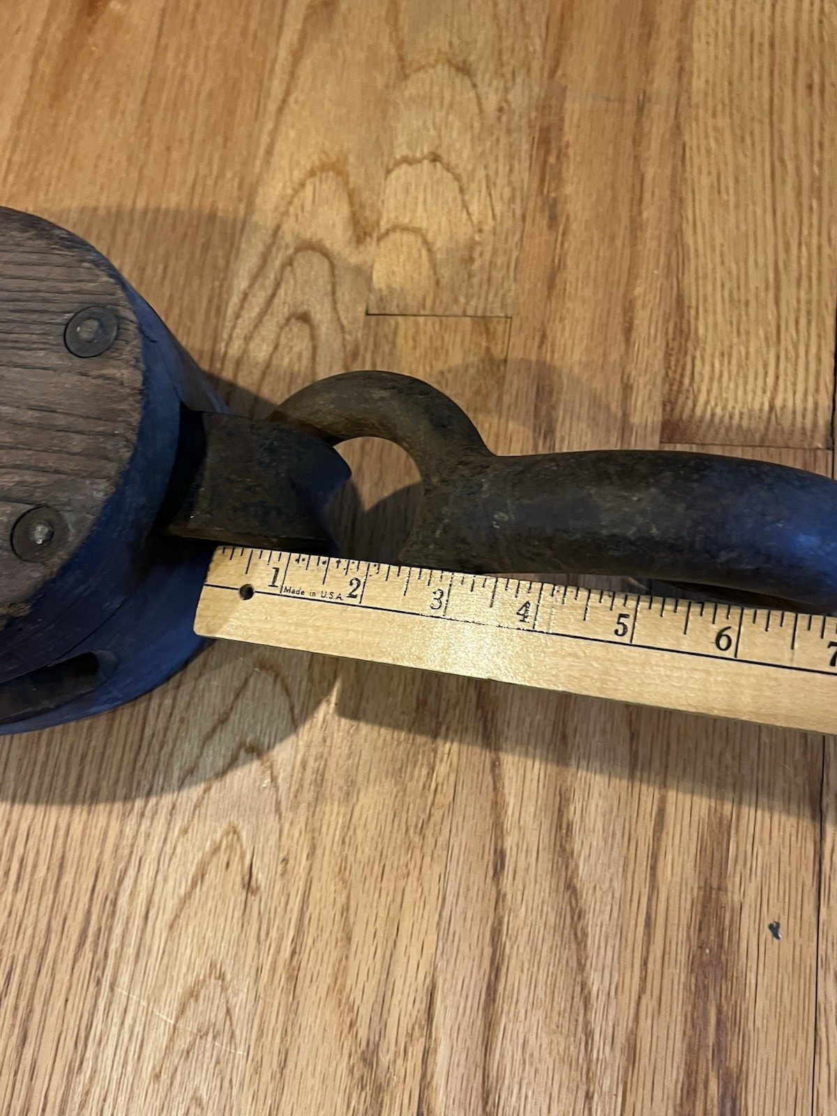 Antique, Rare Massive 22″ Nautical Block & Tackle Pulley Boston & Lockport-9488