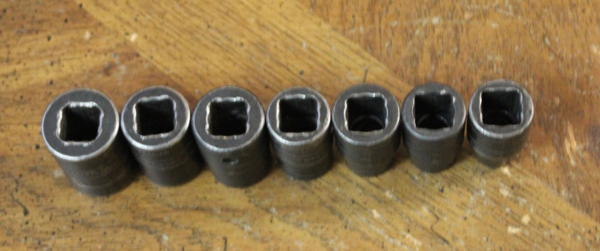 7 Snap On 1/2″ Drive 6 Pt Shallow Impact Sockets IMM 190 170 160 130 120 110 100