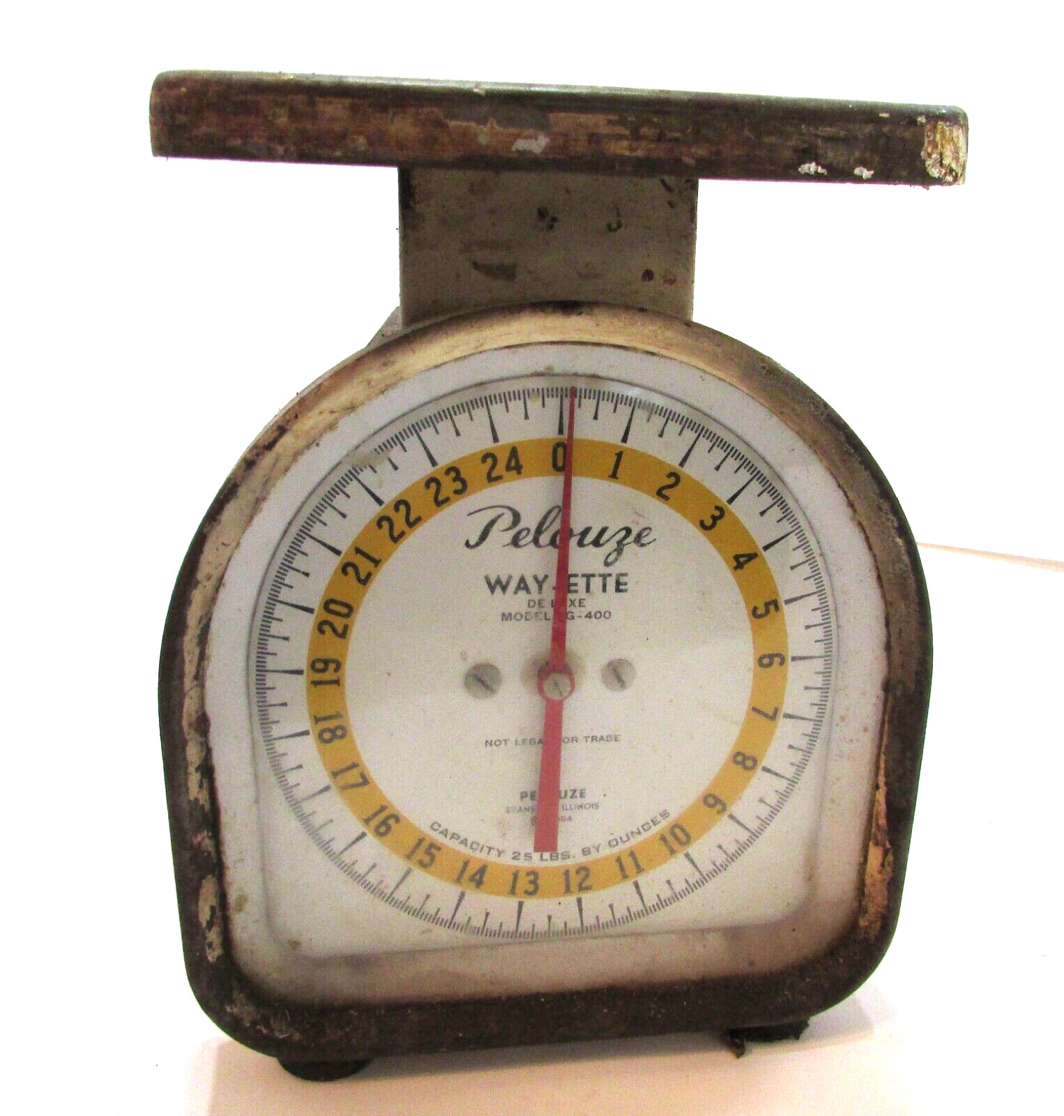1954 Pelouze 25 lb Way-Ette Deluxe Model YG-400 Kitchen Scale Evanston IL USA