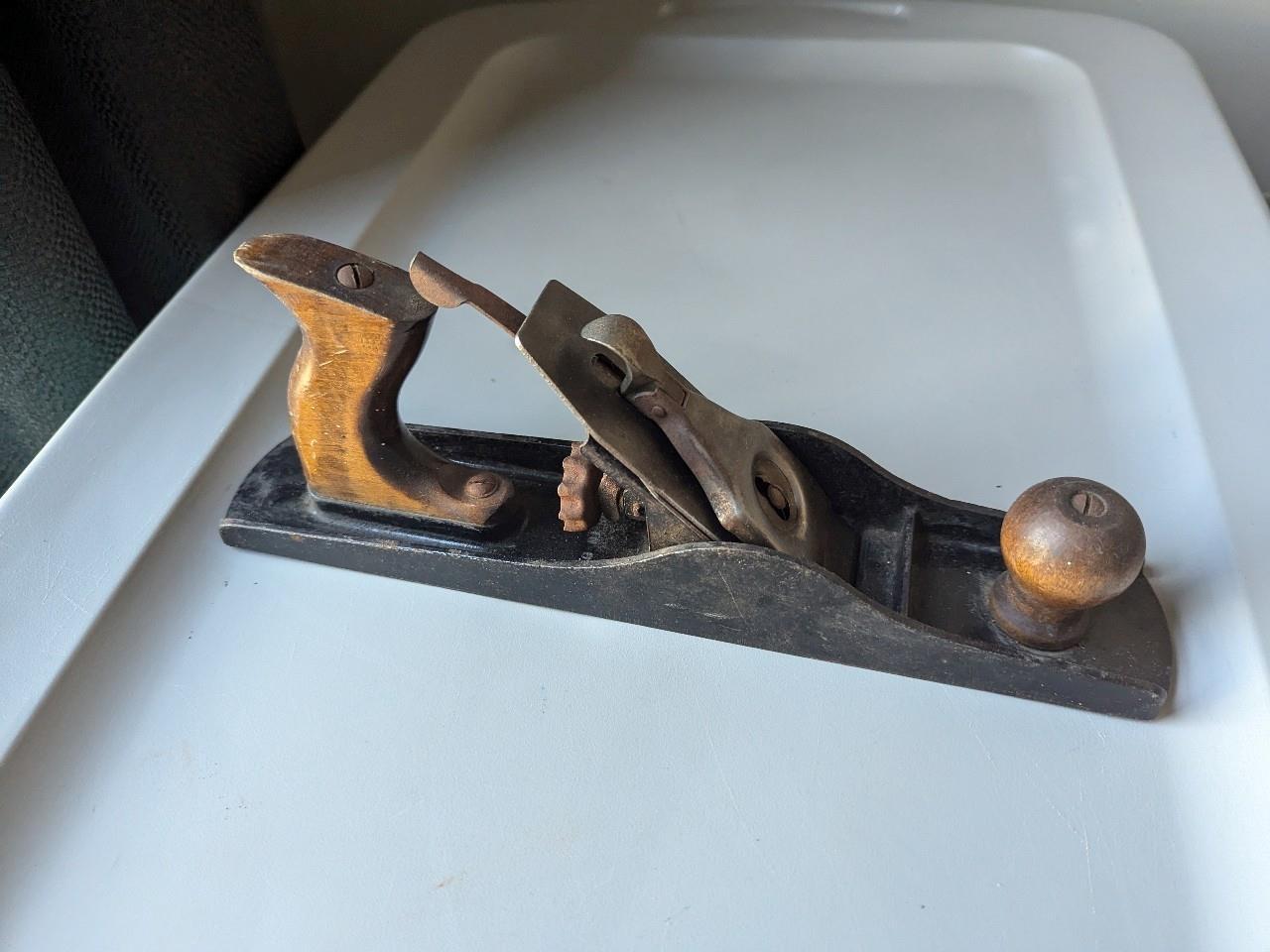 13.75″ vintage USA MADE hand planer ANQITUE bench woodworking
