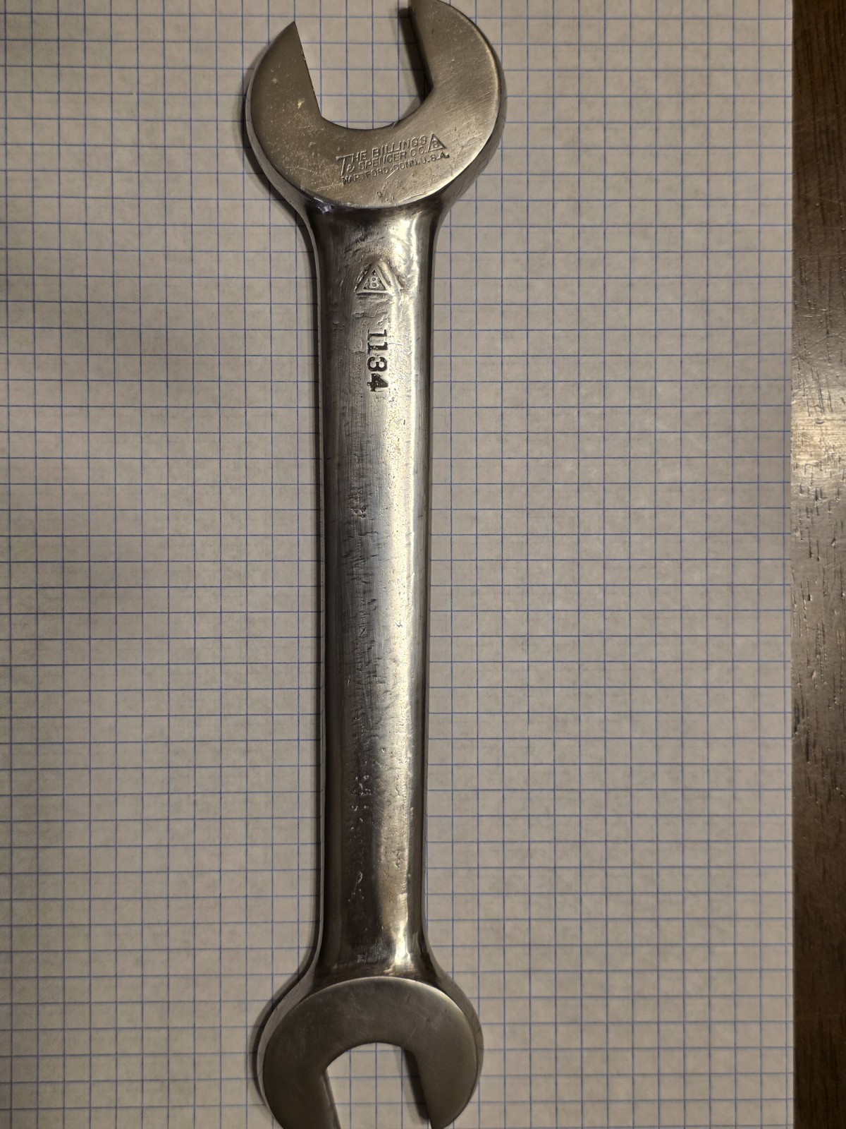Vintage Billings & Spencer 1134 Open End Wrench Carbon Steel Hartford CT USA