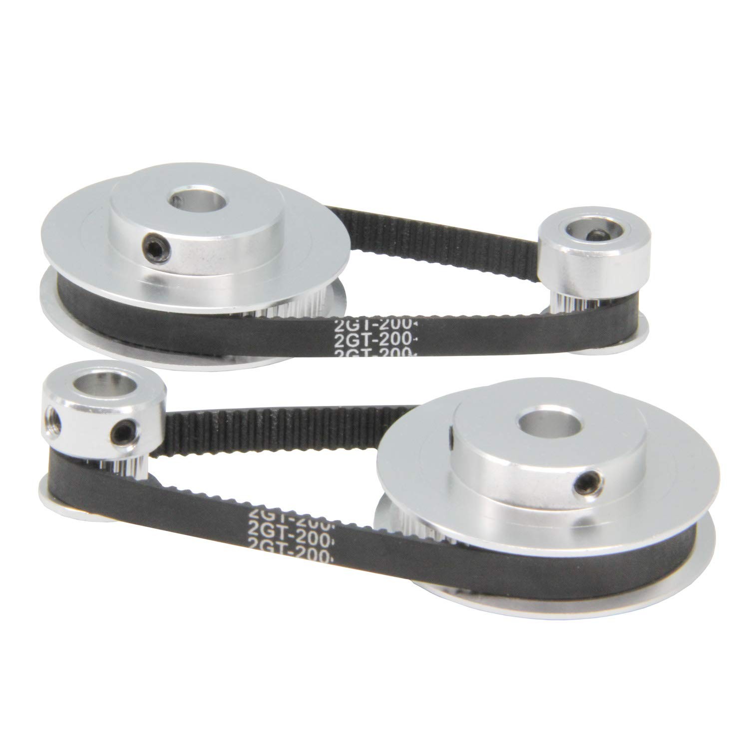 Zeberoxyz 2PCS Set GT2 Synchronous Wheel 20&60 Teeth 8mm 20-60T-8B-6, Silver