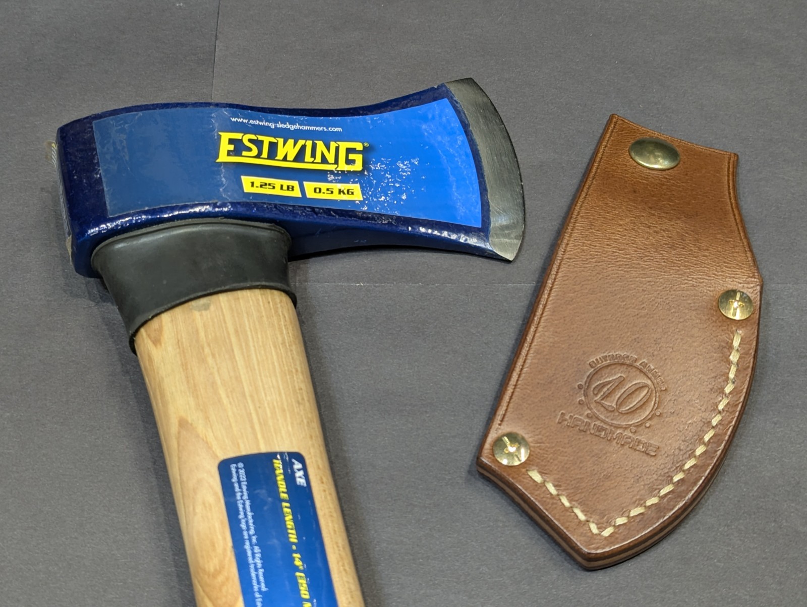 Estwing 1.25lb. Axe w/ Hickory Haft Handmade Leather Axe Mask “Only” Read Descri