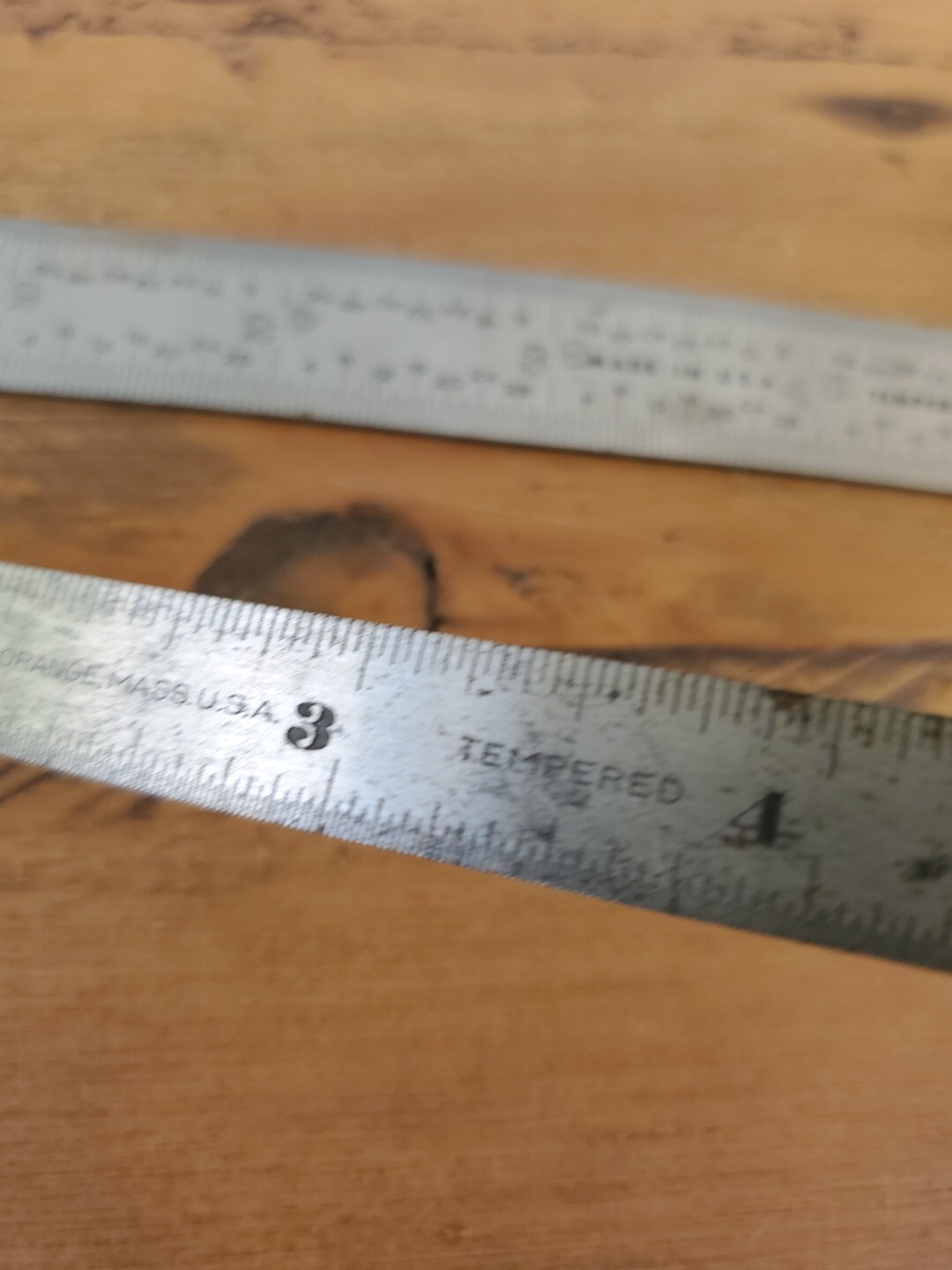 Vintage Lot of 2 Steel Rulers 6″ UNION Wool Co. & Unbranded? Both Tempered Look!