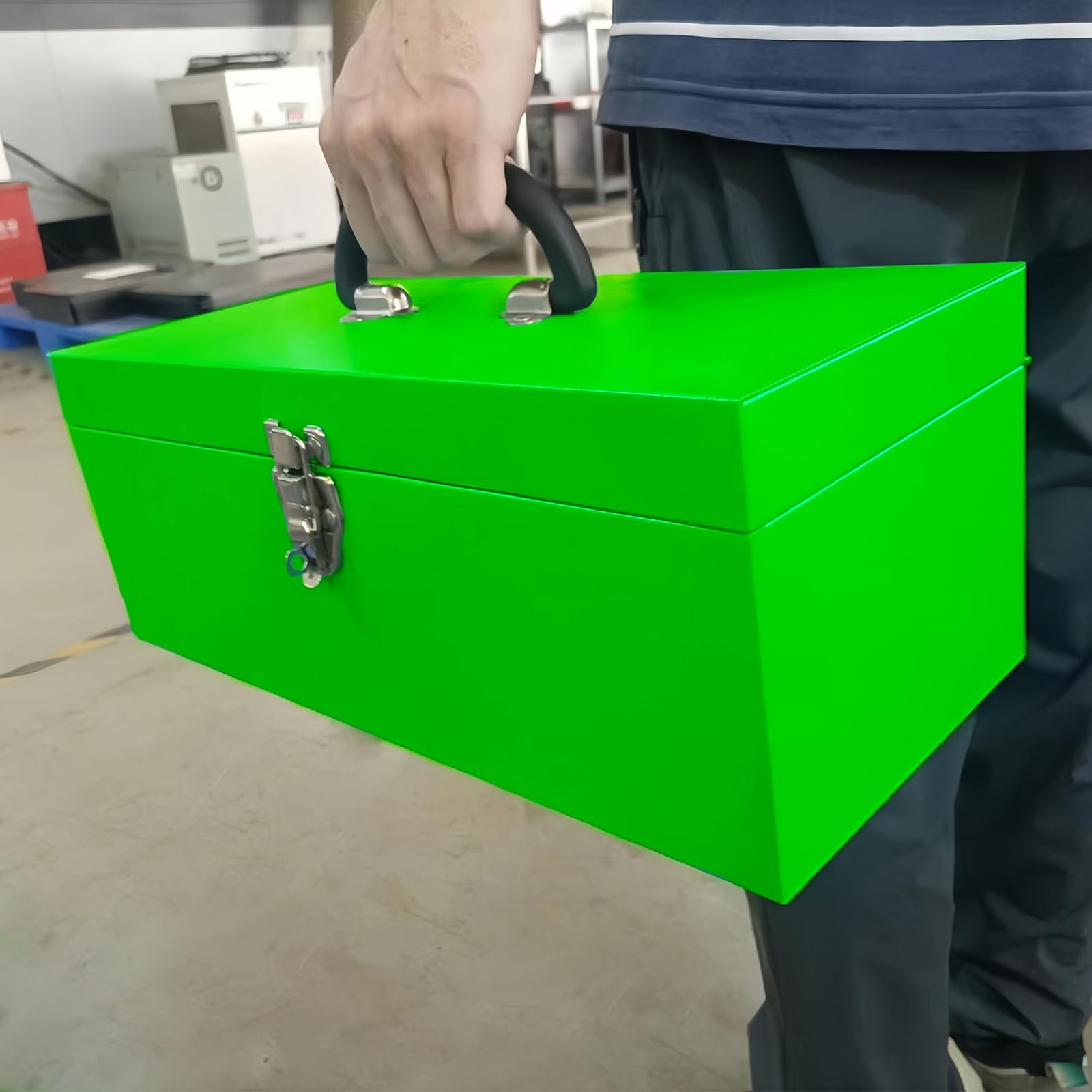 Metal Toolbox Portable Locking Tool Box Metal Took box Tool Box Organizer Tol…