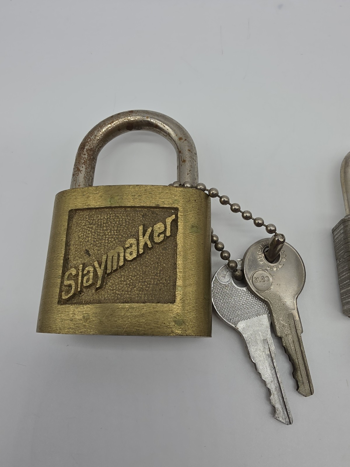 LOT of 6 Vintage Padlocks Slaymaker Dietz Master Reese Solid Brass 4 w/keys