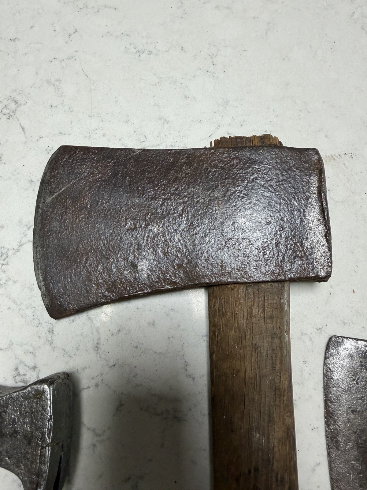 Vintage Forged Steel Axes Hatchets Heads Wood Handles 15” Lot of 5