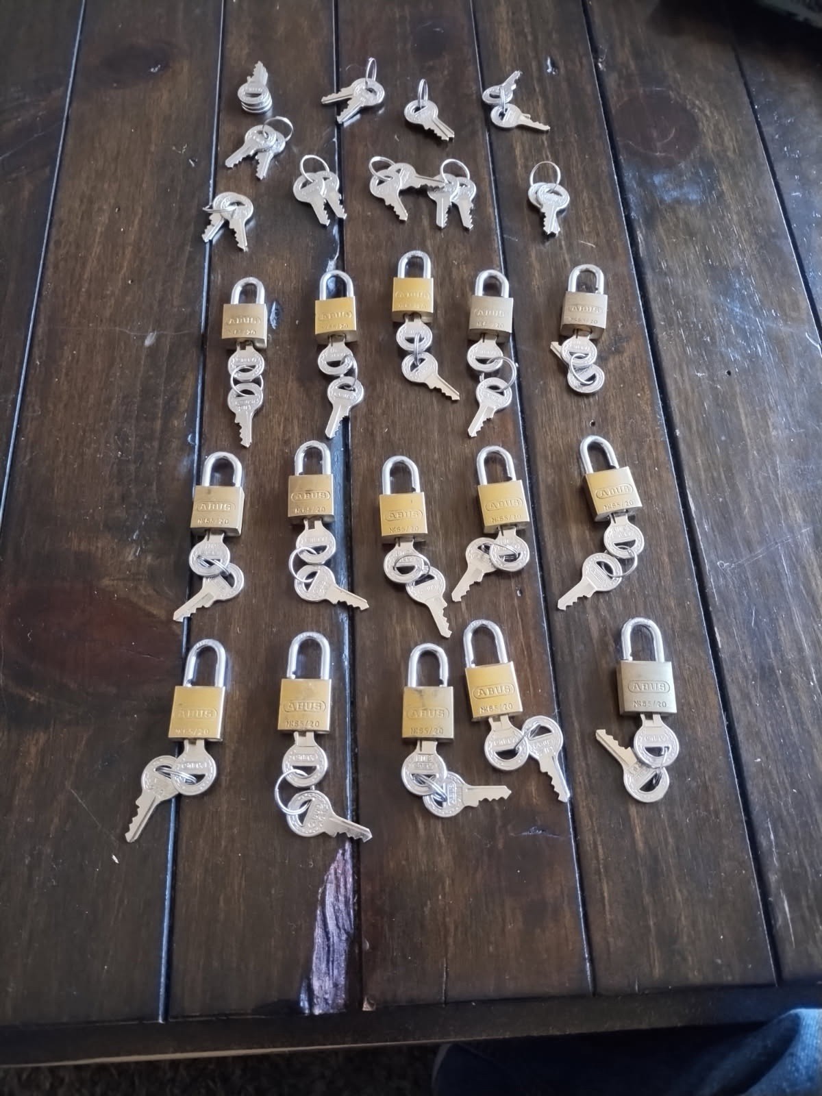 Abus pad locks comes with 51 total alike keys
