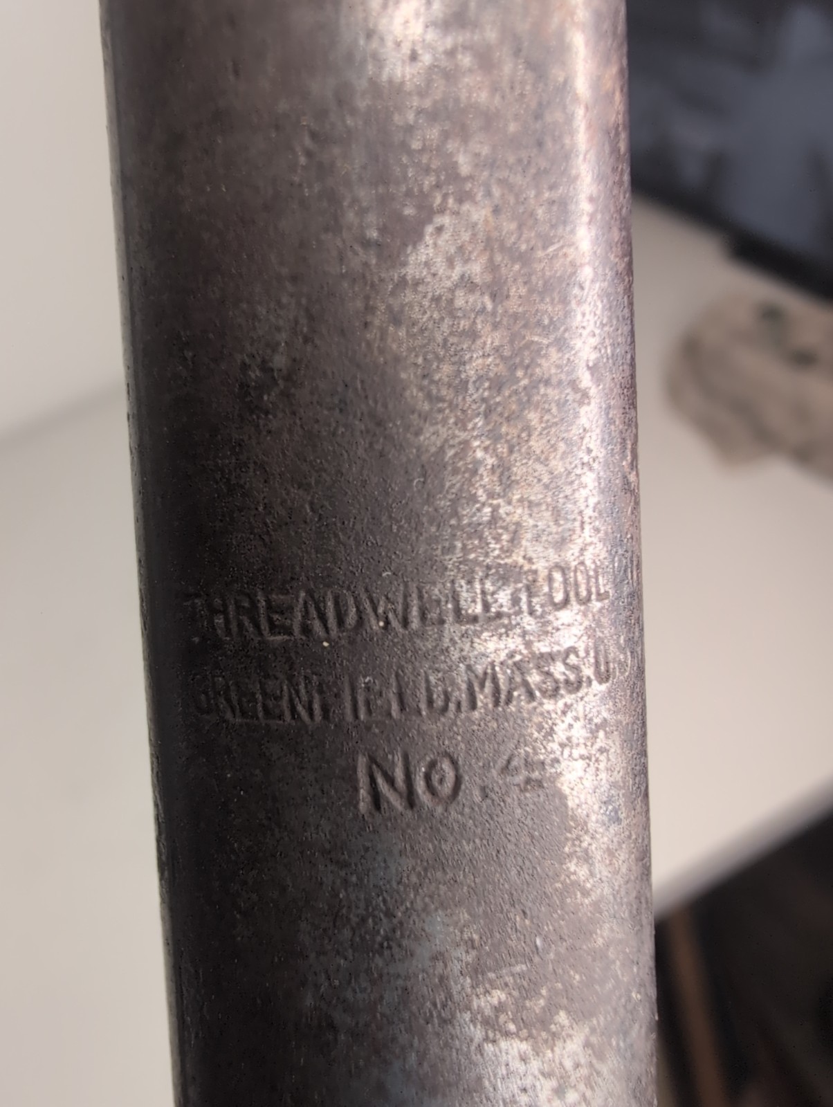 (VINTAGE THREADWELL GREENFIELD NO. 4 – 20″ HD TAP HANDLE WRENCH – VGC – USA
