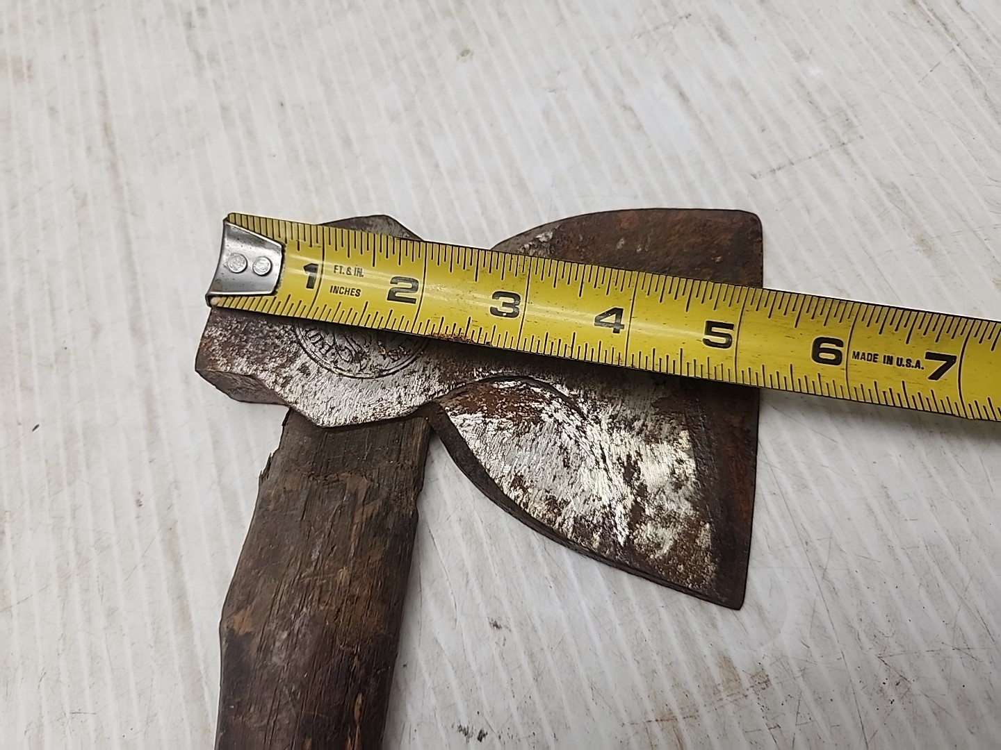 Vintage BUHL Detroit Embossed Hatchet Broad Flat Side Hewing Michigan Cllectible