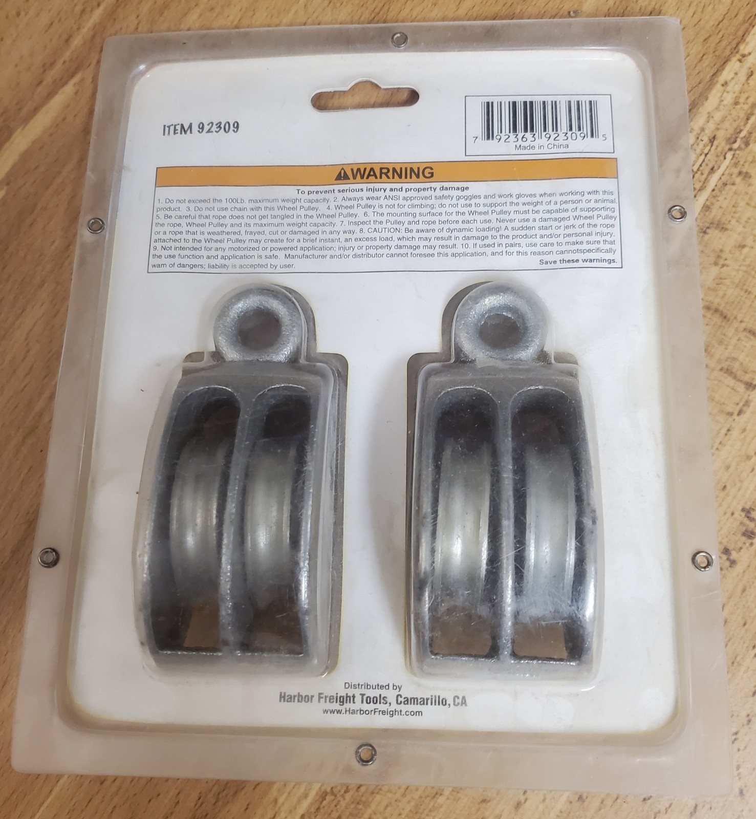Central Forge 2 pc 2″ Single Wheel Rope Pulley Item No 92306 – New