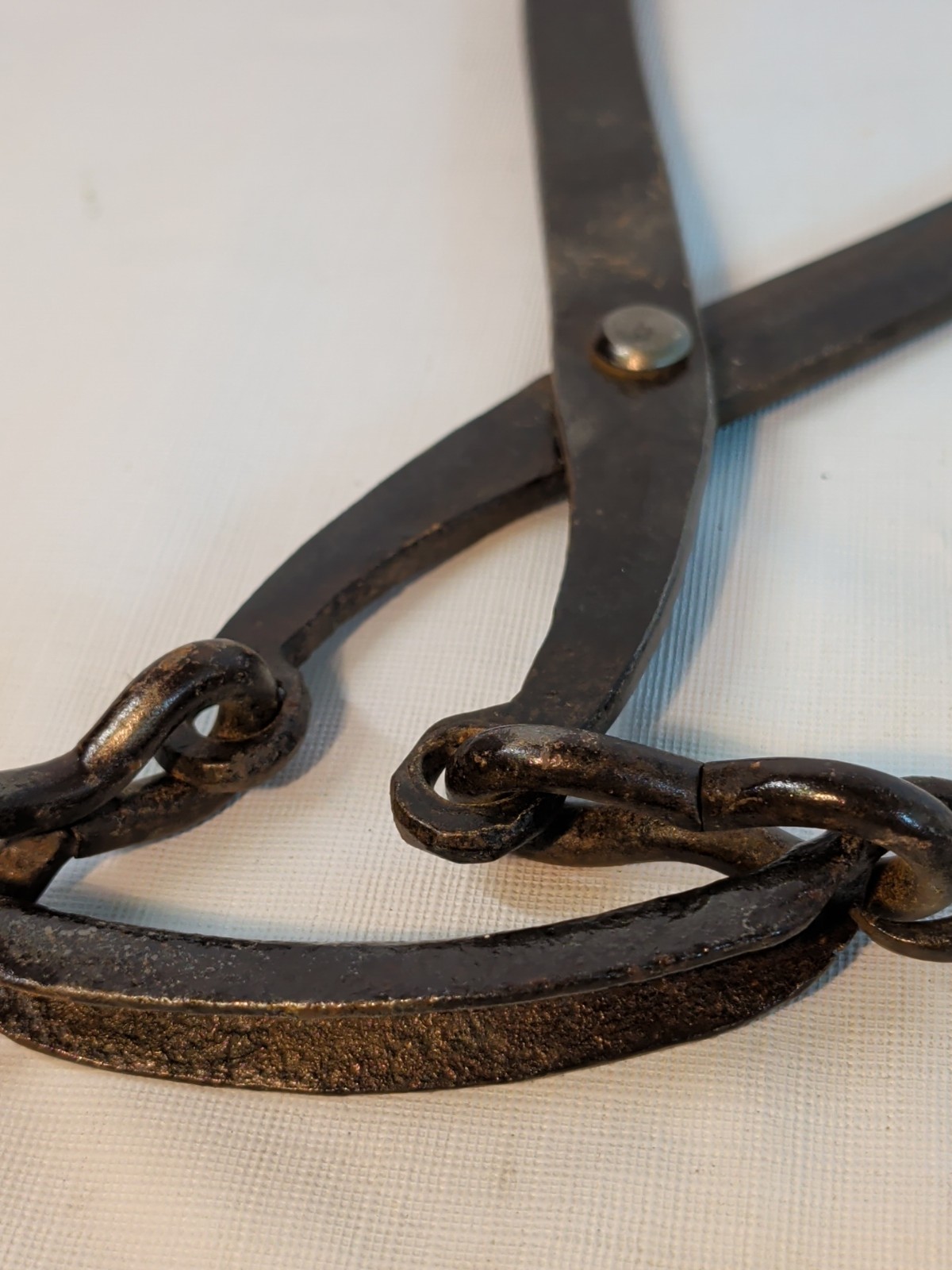 Primitive Antique Metal Log Ice Tongs Clamp Vintage Great Condition Handle