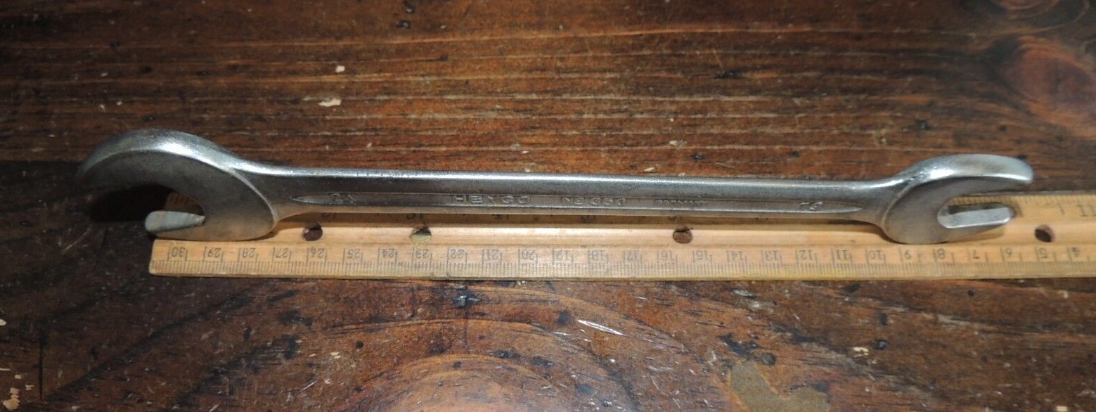 19MM X 24MM HEYCO No. 350 Open End Wrench, CHROM-VANADIUM Germany 10″ LONG