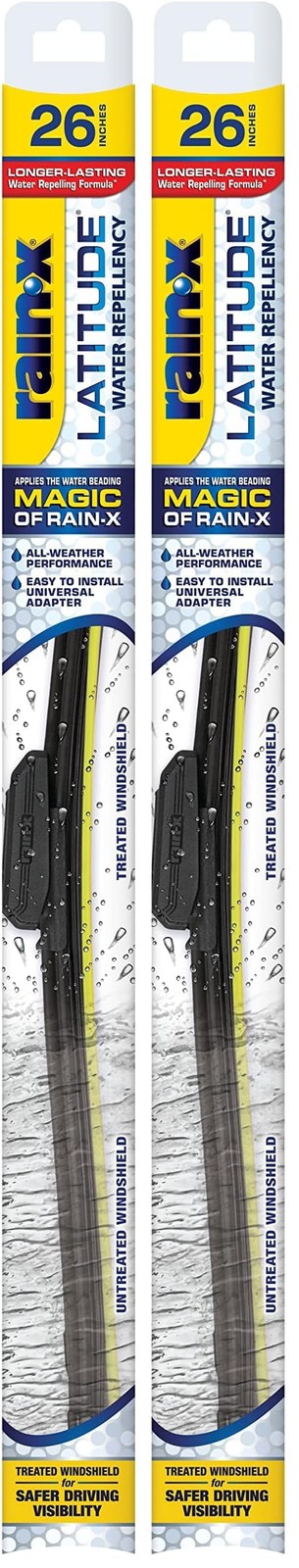Rain-X Latitude 2-in-1 Wiper Blades, 26 Inch | Pack of 2 | Water Repellency F…