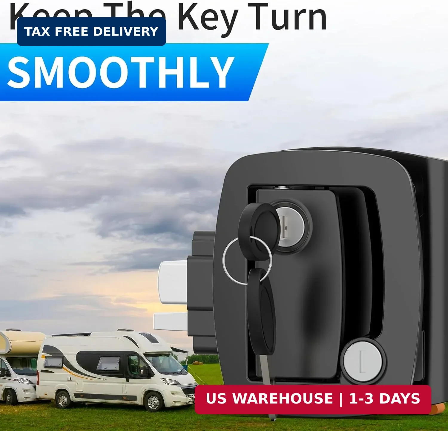BEBOBLY RV Door Lock Replacement, Aluminum Alloy Upgraded Lighter RV Door Latch