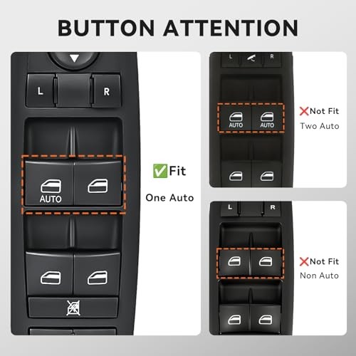 Driver Side Master Power Window Switch – 8Pins + 13Pins – Dodge 68084001AD