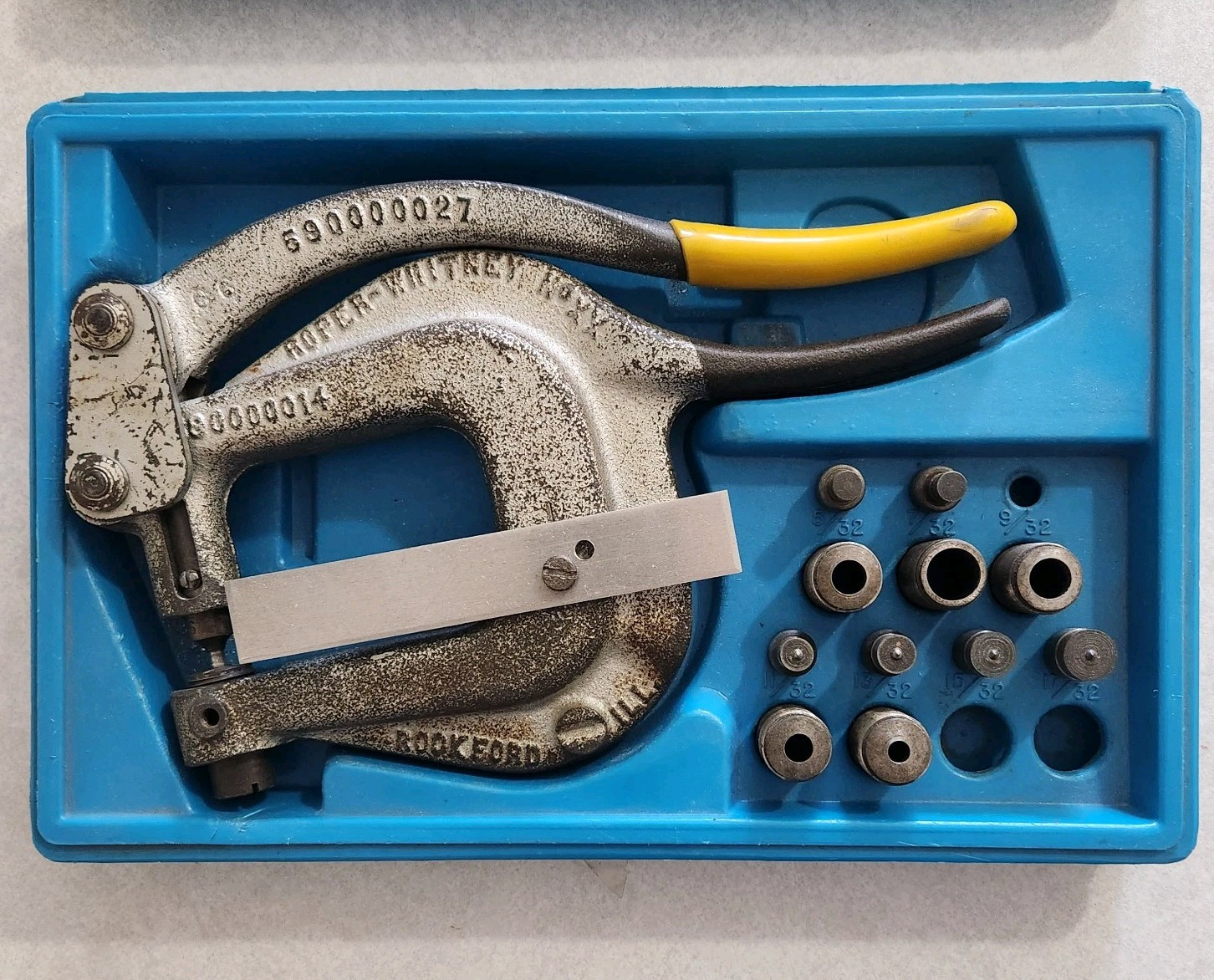 Roper Whitney No. XX Hand Punch w/ Case & Dies / Rockford, Illinois