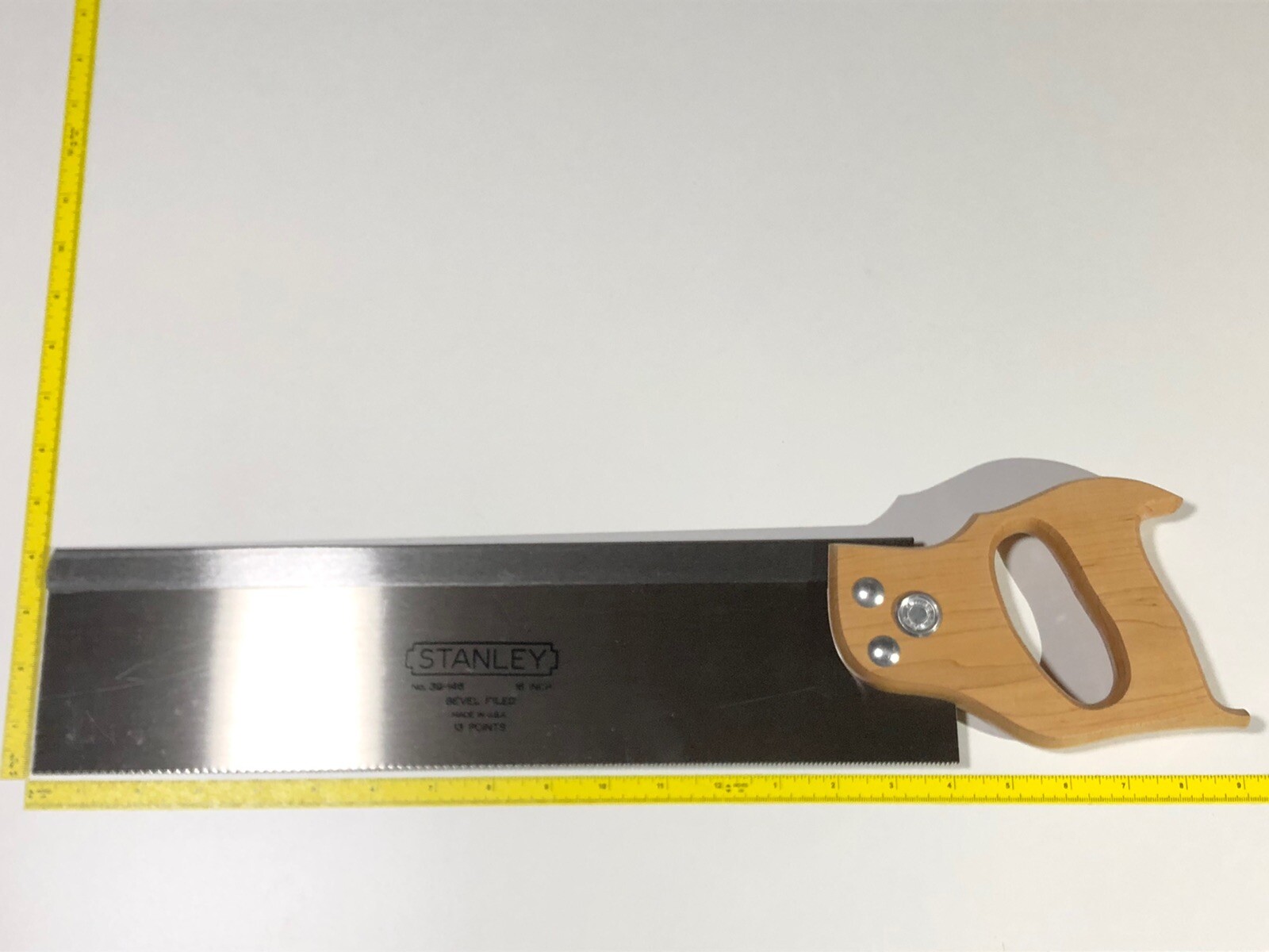 Stanley Back Saw 39-146 13 point 3” x 16” NOS USA Miter Saw Bevel Milled
