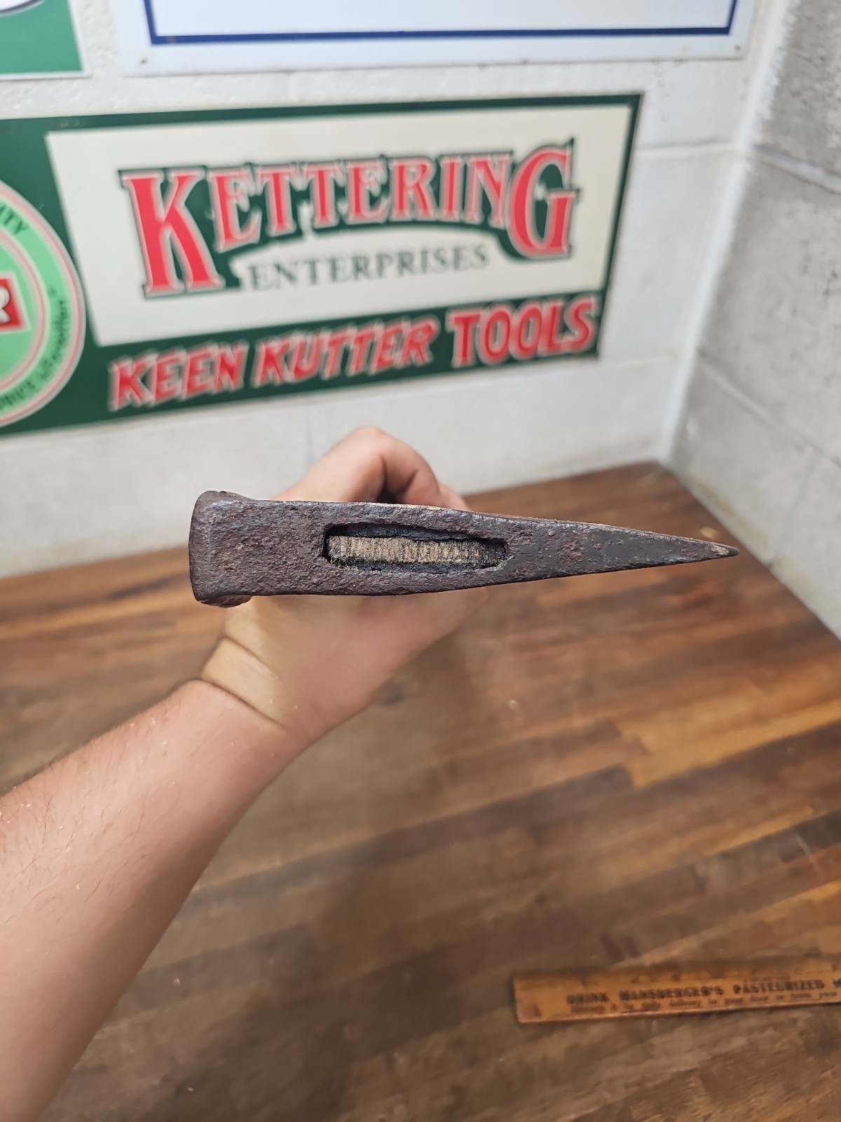 AC18- Antique Hand Forged JB STOHLER AXE Schaefferstown Pa 4 lb 7 oz