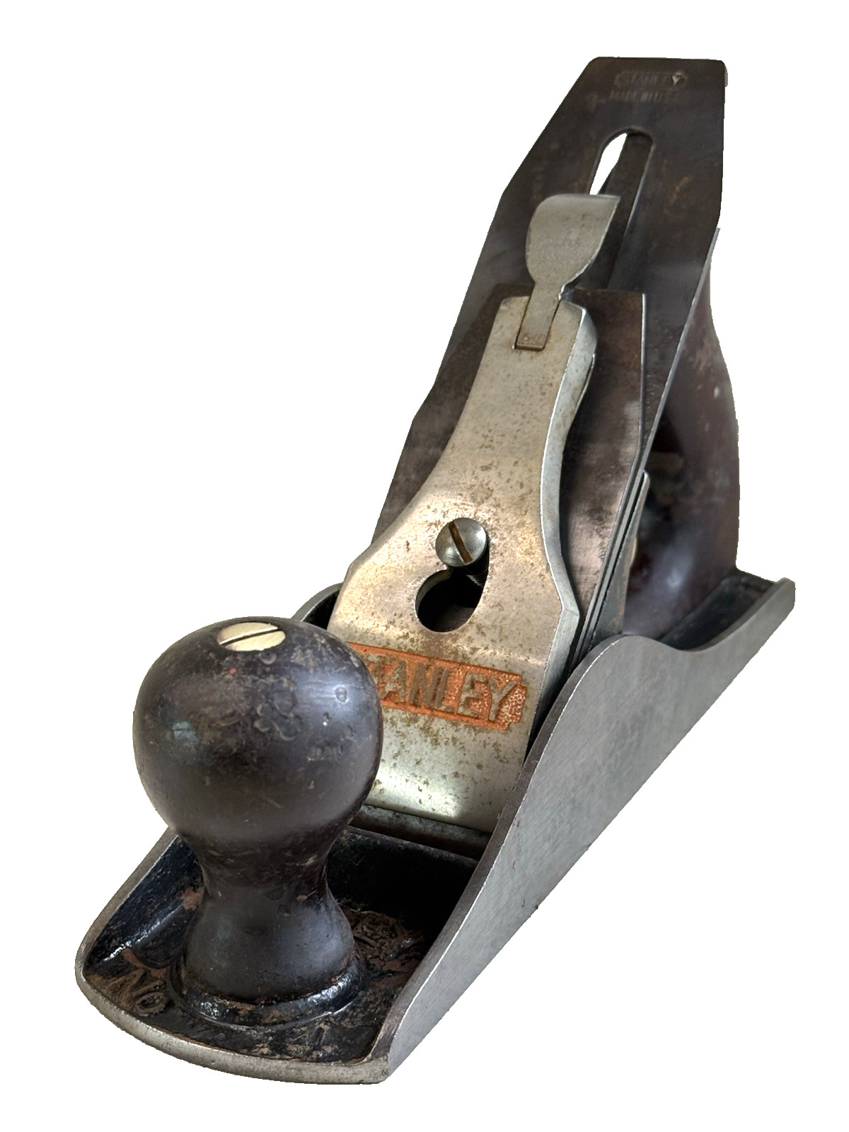 Vintage Stanley Bailey No.4 Hand Plane Carpenter Woodworking Tool Used