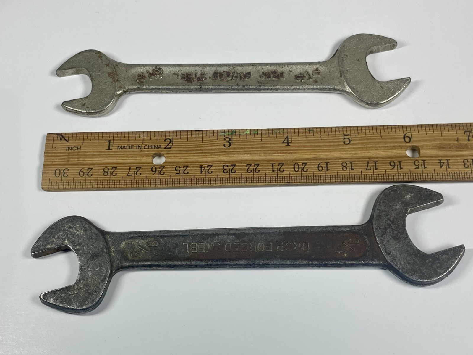 Vtg of 2 Drop Forged Steel Wrenches Made West Germany 5/8 & 3/4- 19/32 & 11/16