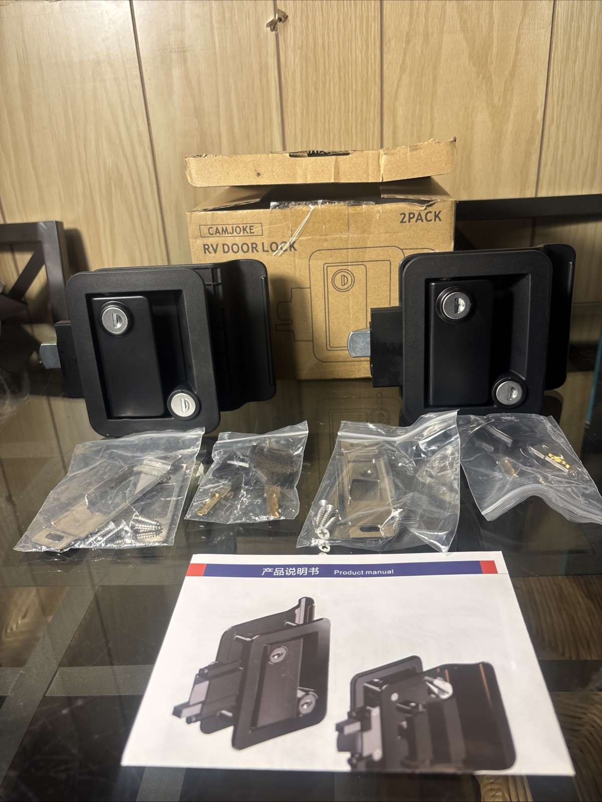 2 RV Door Lock for Travel Trailers with Paddle Deadbolt, Camper Read Description