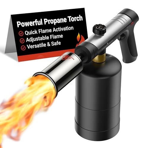 High-Performance Propane Torch with One-Touch Fire, Safety Lock, BBQ & Cooking T