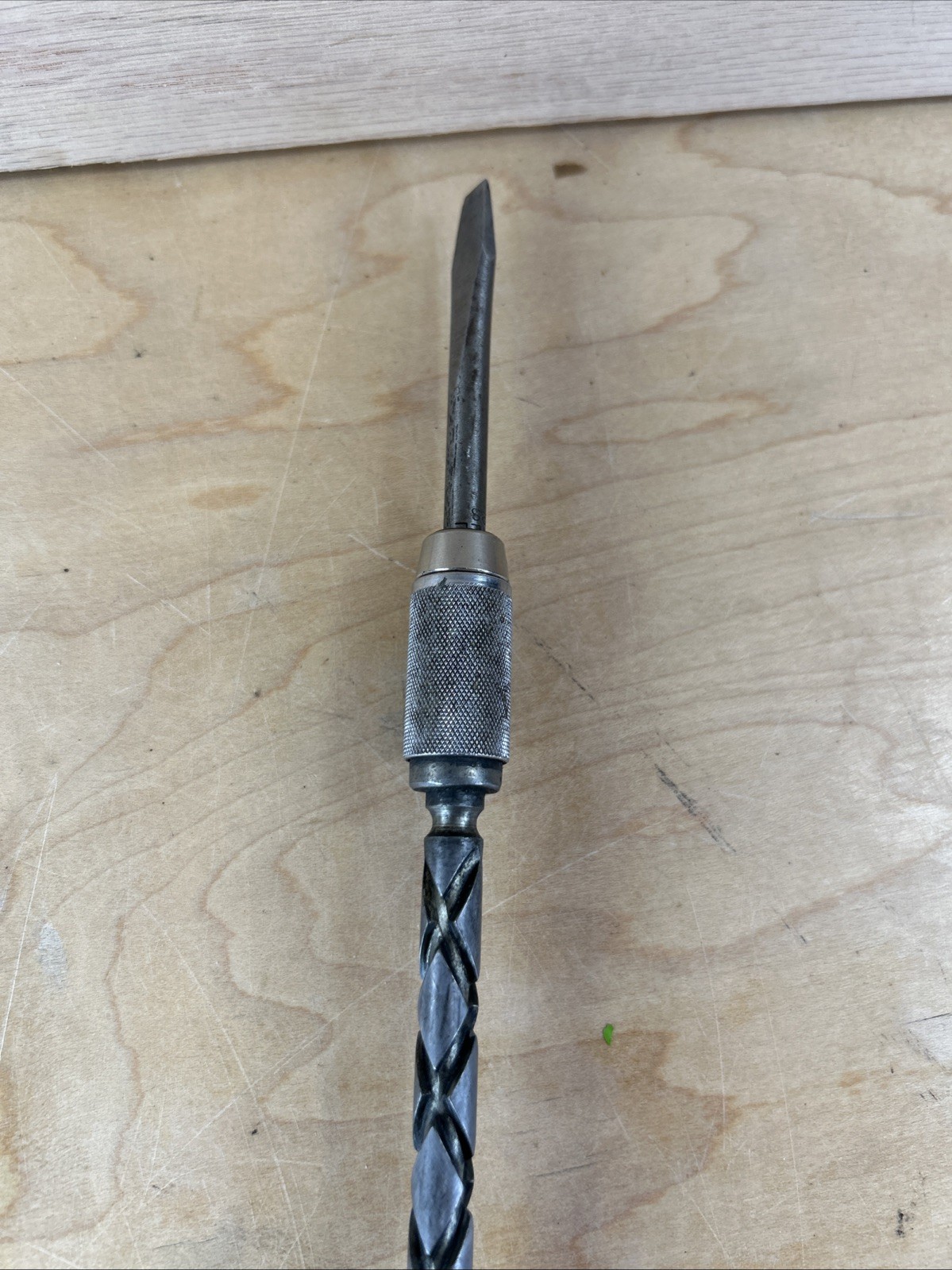 Vintage Stanley Yankee 68-130 (130A) Ratchet Screwdriver w/ 1 Bit Wood Handle