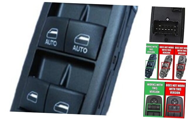 Window Master Switch for 2009-2015 Dodge Ram (Blue Color Glow Light)