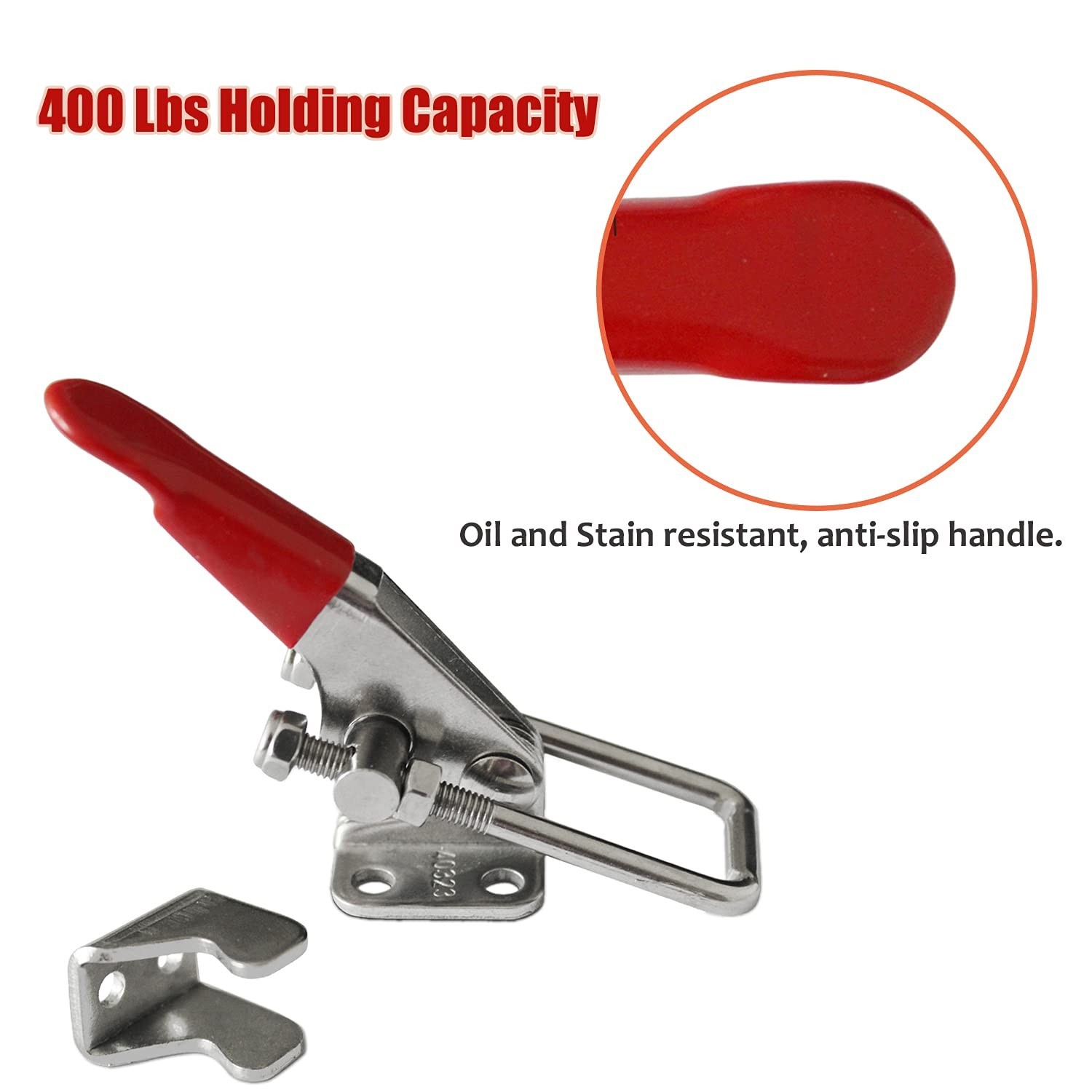 2pcs Heavy Duty Toggle Clamp Capacity 400LBs, 304 Stainless Steel Adjustable …